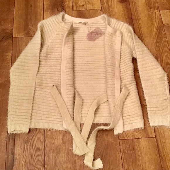 THICK FURRY CARDIGAN WITH WAIST TIE - Picture 5 of 8